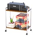 MILAD SAIFIX 2-Tier Rolling Trolley with Wheels | Heavy Duty Multifunctional Metal Frame Cart | Ideal for Home, Kitchen, Bathroom and Office Storage | Storage Organizer (Black)