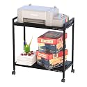 MILAD SAIFIX 2-Tier Rolling Trolley with Wheels | Heavy Duty Multifunctional Metal Frame Cart | Ideal for Home, Kitchen, Bathroom and Office Storage | Storage Organizer (Black)