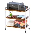 MILAD SAIFIX 2-Tier Rolling Trolley with Wheels | Heavy Duty Multifunctional Metal Frame Cart | Ideal for Home, Kitchen, Bathroom and Office Storage | Storage Organizer (Black)