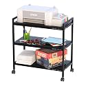 MILAD SAIFIX 3-Tier Rolling Trolley with Wheels | Heavy Duty Multifunctional Metal Frame Cart | Ideal for Home, Kitchen, Bathroom and Office Storage | Storage Organizer (Black)