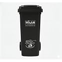 Milan Plastic Manual-Lift Garbage Waste Dustbin with Wheels 240 Ltr Black