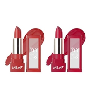 milap matte lips lipstick pack of 2 - intense color waterproof long lasting hydrating matte lipstick for women - lipstick combo pack tea39n39coffeeglamorous