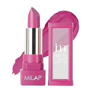 milap matte lipstick  highly pigmented long wearing matte lipstick  intense amp opaque finish  lightweight with full coverage  42 gm shade - miss mauve