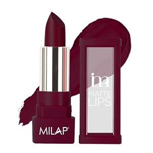 milap matte lipstick  highly pigmented long wearing matte lipstick  intense amp opaque finish  lightweight with full coverage  42 gm shade - sweet marsala