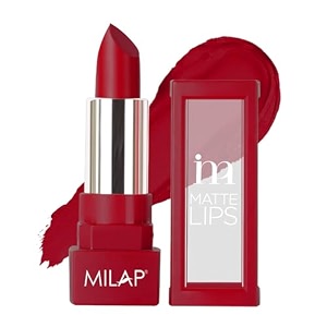 milap matte lipstick  highly pigmented long wearing matte lipstick  intense amp opaque finish  lightweight with full coverage  42 gm shade - sweet revenge