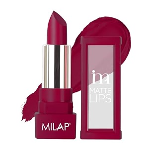 milap matte lipstick  highly pigmented long wearing matte lipstick  intense amp opaque finish  lightweight with full coverage  42 gm shade - love struck
