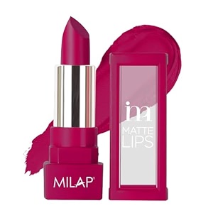milap matte lipstick  highly pigmented long wearing matte lipstick  intense amp opaque finish  lightweight with full coverage  42 gm shade - electric orchid