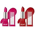 MILAP Matte Stick Lipstick, Long lasting &amp; Highly Pigmented Matte Lipstick (Laroosh &amp; Live It Up) (4.2 gm Each) Pack of 2, (Live it up, Laroosh)