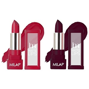 milap matte stick lipstick  smudgeproof long lasting matte lipstick for intense pigmentation  cloud amp cinnamon - pack of 2 cloud 9 glamorous