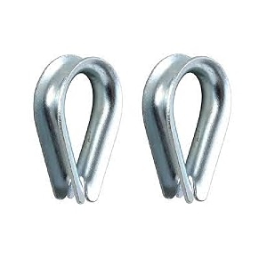 mild steel galvanized thimble for wire ropes - rigging for wire ropes of all sizes - ideal to retain the natural shape of the loop and protect wire rope from any damage 8mm 2pc