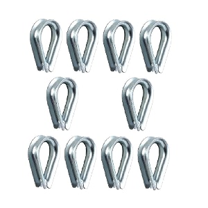 mild steel galvanized thimble for wire ropes - rigging for wire ropes of all sizes - ideal to retain the natural shape of the loop and protect wire rope from any damage 583416mm 10pc