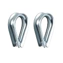 Mild Steel Galvanized Thimble for Wire Ropes - Rigging for Wire Ropes of all Sizes - Ideal to retain the natural shape of the loop and protect Wire rope from any Damage (5mm/6mm, 2pc)
