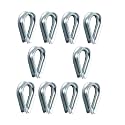 Mild Steel Galvanized Thimble for Wire Ropes - Rigging for Wire Ropes of all Sizes - Ideal to retain the natural shape of the loop and protect Wire rope from any Damage (3mm/4mm, 10pc)