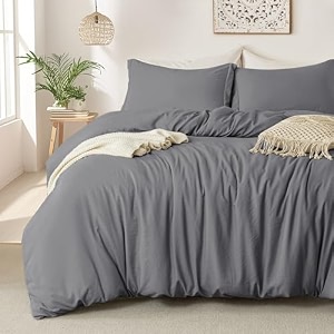 mildly duvet cover king ultra soft comforter cover set 3pcs dark grey