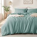 MILDLY Duvet Cover King Ultra Soft Comforter Cover Set 3pcs, Teal
