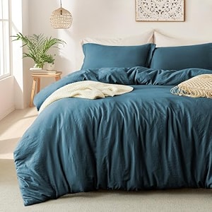 mildly duvet cover queen ultra soft comforter cover set 3pcs peacock blue