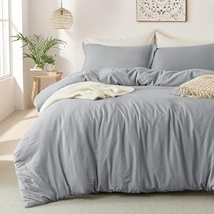mildly duvet cover twin ultra soft comforter cover set 2pcs linen grey