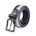 Mile High Life | Braided Stretch Elastic Belts | Pin Oval Solid Black Belt Buckle | PU Loop End Tip Men/Women/Junior Belt