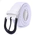 Mile High Life | Braided Stretch Elastic Belts | Pin Oval Solid Black Belt Buckle | PU Loop End Tip Men/Women/Junior Belt