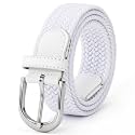 Mile High Life | Braided Stretch Elastic Belts | Pin Oval Solid Black Belt Buckle | PU Loop End Tip Men/Women/Junior Belt