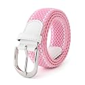 Mile High Life | Braided Stretch Elastic Belts | Pin Oval Solid Black Belt Buckle | PU Loop End Tip Men/Women/Junior Belt