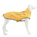 Mile High Life Dog Raincoat, Adjustable Waterproof Reflective Rain Jacket for Small Medium Large Dogs, Lightweight Breathable Pet Rain Coat with Leash Hole(Yellow Sun,L Chest 32-40")