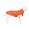 Mile High Life Dog Raincoat, Adjustable Waterproof Reflective Rain Jacket for Small Medium Large Dogs, Lightweight Breathable Pet Rain Coat with Leash Hole(Orange,L Chest 32-40")