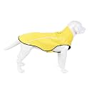 Mile High Life Dog Raincoat, Adjustable Waterproof Reflective Rain Jacket for Small Medium Large Dogs, Lightweight Breathable Pet Rain Coat with Leash Hole(Yellow,L Chest 32-40")