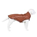 Mile High Life Dog Raincoat, Adjustable Waterproof Reflective Rain Jacket for Small Medium Large Dogs, Lightweight Breathable Pet Rain Coat with Leash Hole(Brown,S Chest 22-25")