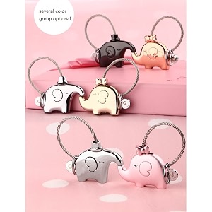 Milesi Zinc Alloy Elephant Keychain Rose Gold