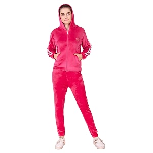 miley premium regular fit velvet track suit for women  stylish velvet winter wear night suit with pockets amp hoodie  ladies track suit for sports wear nightwear jogging daily use gym wear