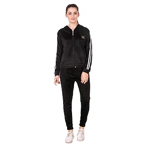 miley premium regular fit velvet track suit for women  stylish velvet winter wear night suit with pockets amp hoodie  ladies track suit for sports wear nightwear jogging daily use gym wear