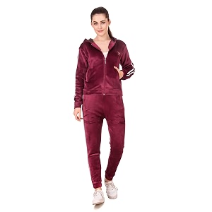 miley premium regular fit velvet track suit for women  stylish velvet winter wear night suit with pockets amp hoodie  ladies track suit for sports wear nightwear jogging daily use gym wear