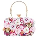 Women Clutch Purse Flower Evening Handbag Chain Shoulder Bag