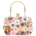 Women Clutch Purse Flower Evening Handbag Chain Shoulder Bag