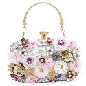 Women Clutch Purse Flower Evening Handbag Chain Shoulder Bag
