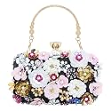 Women Clutch Purse Flower Evening Handbag Chain Shoulder Bag