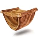Milisten Warm Hanging Guinea Pig Bed with Soft Fabric, Large Brown Chinchilla Hammock for Small Pets, Cozy Hamster and Sugar Glider Sleeping Accessory