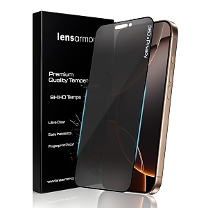lensarmor compatible with iphone 16 pro max privacy screen protector