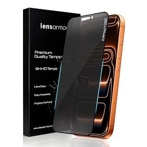 lensarmor military grade 360 degree privacy tempered glass for iphone 17 pro max 6934  anti-spy screen protector with accessories kit 9h shatterproof amp scratch resistant screen guard