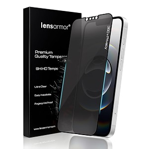 lensarmor military grade 360 privacy tempered glass for iphone 1313 pro1416e 6134  anti-spy screen protector with accessories kit shatterproof amp scratch resistant screen guard