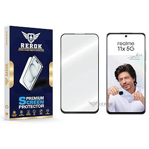 military-grade tempered glass screen protector compatible with realme 11x 5g pack of 1  edge-to-edge oleophobic case friendly easy installation kit