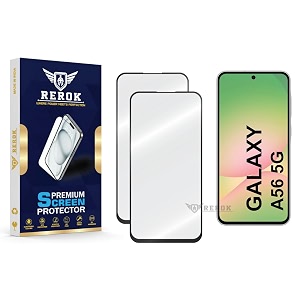 military-grade tempered glass screen protector compatible with samsung galaxy a56 5g pack of 2  edge-to-edge oleophobic case friendly easy installation kit