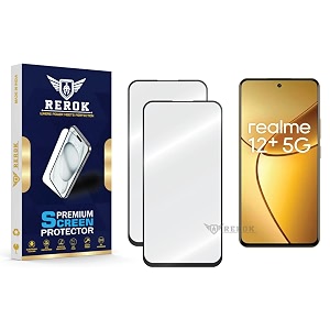 military-grade tempered glass screen protector compatible with realme 12 plus 5g pack of 2  edge-to-edge oleophobic case friendly easy installation kit