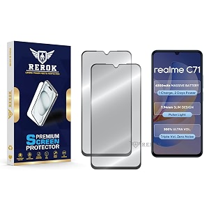military-grade tempered glass screen protector compatible with realme c71 pack of 2  edge-to-edge oleophobic case friendly easy installation kit
