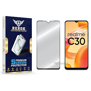 military-grade tempered glass screen protector compatible with realme c30 pack of 1  edge-to-edge oleophobic case friendly easy installation kit