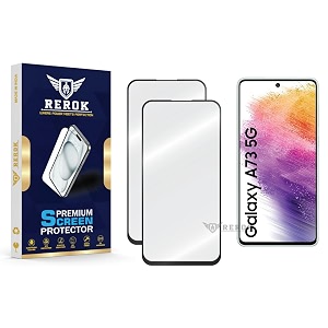 military-grade tempered glass screen protector compatible with samsung galaxy a73 pack of 2  edge-to-edge oleophobic case friendly easy installation kit