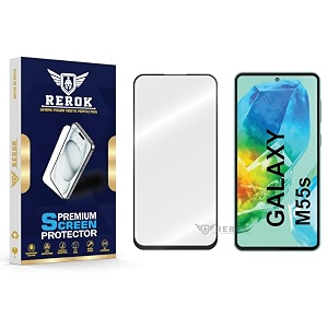 military-grade tempered glass screen protector compatible with samsung galaxy m55s pack of 1  edge-to-edge oleophobic case friendly easy installation kit
