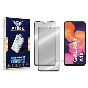 military-grade tempered glass screen protector compatible with samsung galaxy a10 pack of 2  edge-to-edge oleophobic case friendly easy installation kit