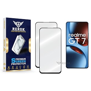 military-grade tempered glass screen protector compatible with realme gt 7 pack of 2  edge-to-edge oleophobic case friendly easy installation kit